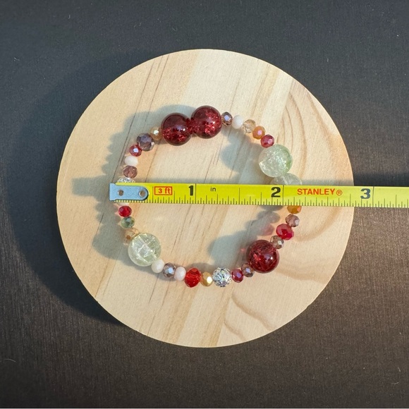 Kids Festive Multicolor Bead Bracelet with Christmas Charm - Picture 2 of 2